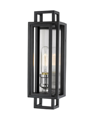 Titania 1 Light Wall Sconce in Black + Brushed Nickel Finish
