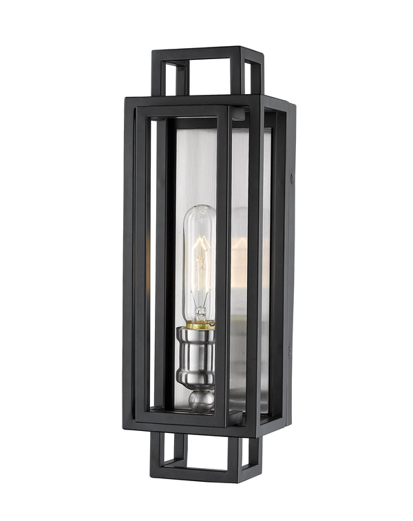 Titania 1 Light Wall Sconce in Black + Brushed Nickel Finish