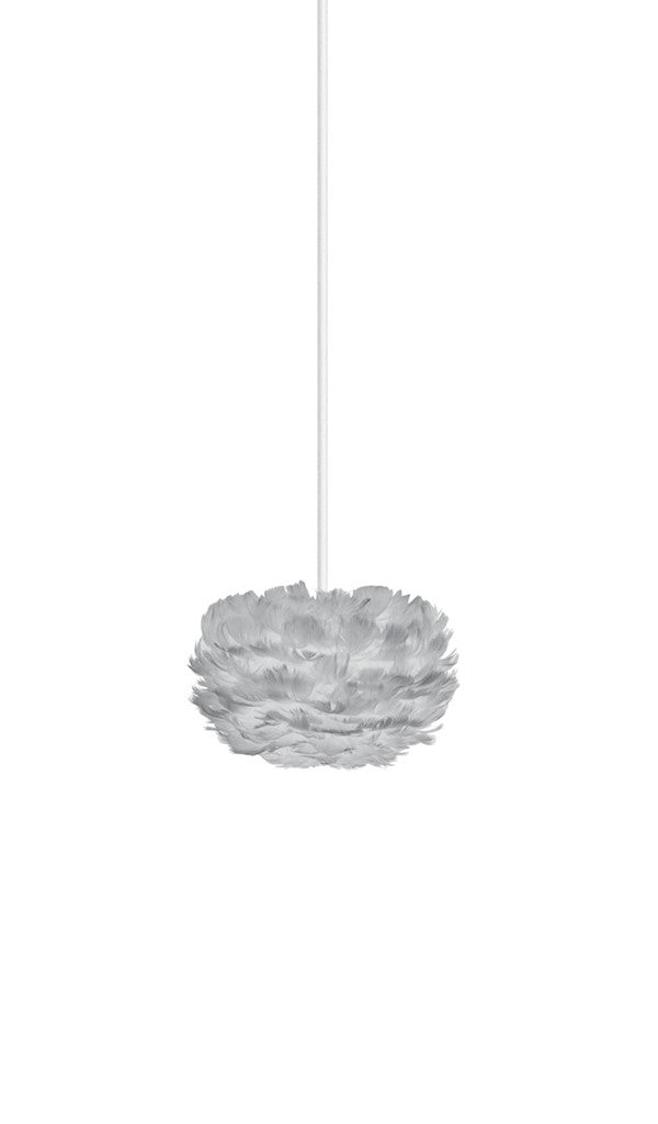 Eos Micro Plug-In Pendant in Grey with White Cord