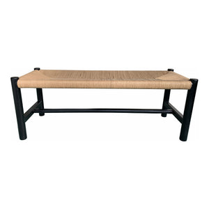 Moe's Hawthorn Small Bench in Black with Woven Seat