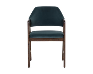 MILTON DINING ARMCHAIR - SMOKE ACACIA - MEG DUSTY TEAL