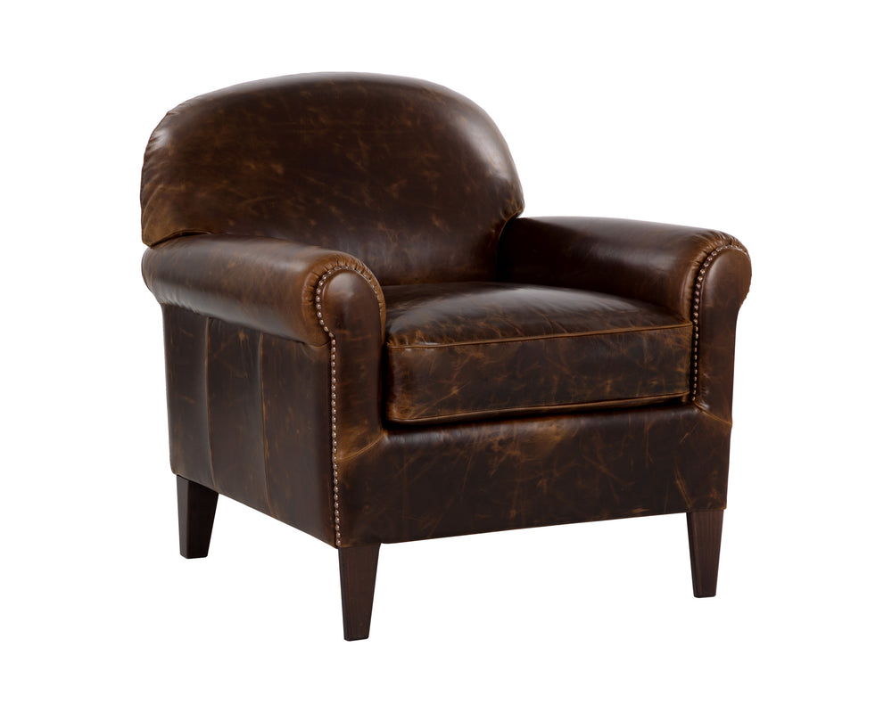 BASTONI LOUNGE CHAIR - CHOCOLATE LEATHER