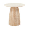 Palm Springs 48" Round Side Table, Mod Base, White Marble