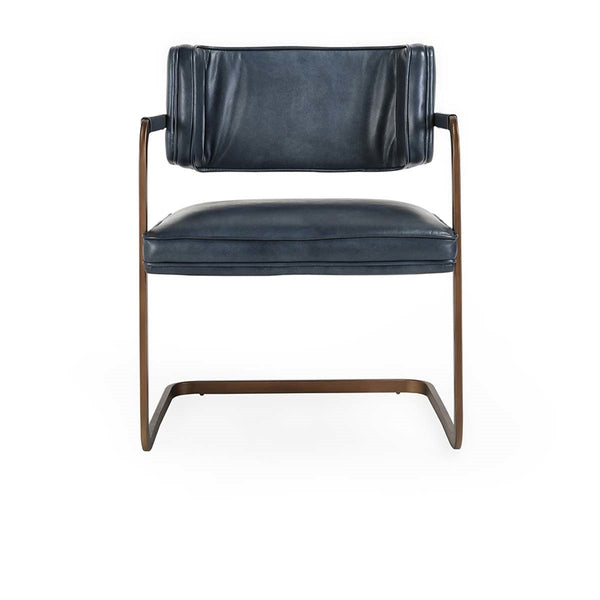 Fonda Leather Dining Chair in Ocean Blue