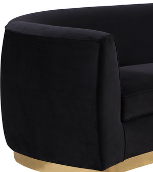 Crystal Sofa In Black Velvet and Gold