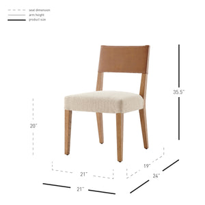 Kylo PU/ Fabric Dining Side Chair, Borneo Chocolate/Meridien Cream