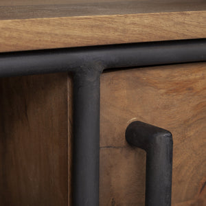 Maddox V Brown Solid Wood TV Stand Media Console with Storage, TV up to 85"