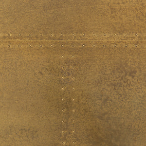 Powell Dining Table 55" - Patchwork Brass-Clad Top
