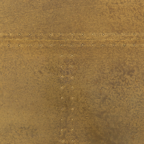 Powell Dining Table 55" - Patchwork Brass-Clad Top