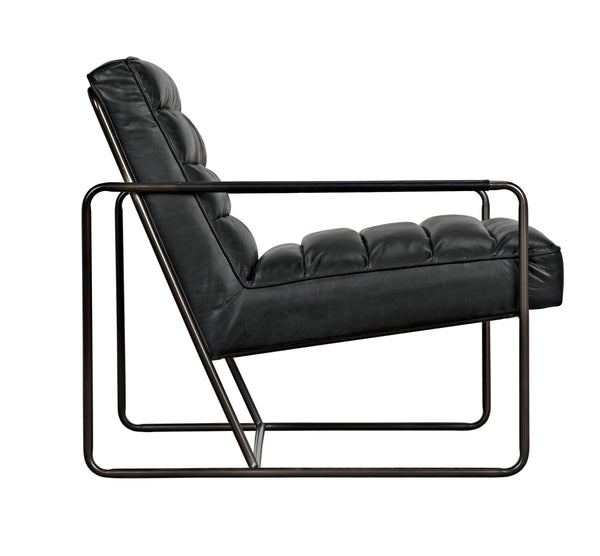 Demeter Chair, Metal and Leather