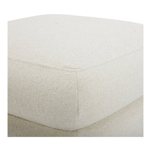 Lowtide Ottoman in Warm White Textured Fabric