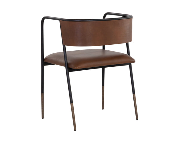 BRENAN DINING ARMCHAIR - BRAVO COGNAC
