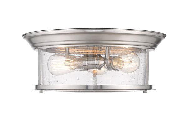 Sonna 3 Light Flush Mount in Brushed Nickel Finish