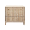 THREE DRAWER SIDE TABLE WITH FLUTED DETAIL IN CERUSED OAK