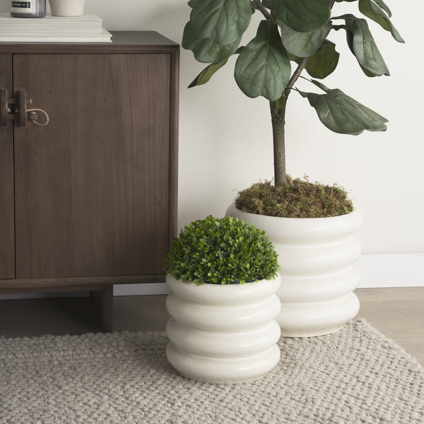 Twyla Tall Cream Glazed Floor Ceramic Vase