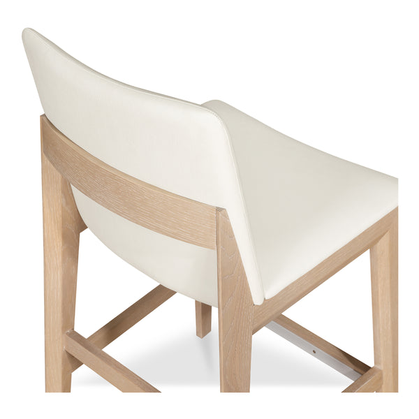 Moe's Deco White Counter Stool with Walnut Frame