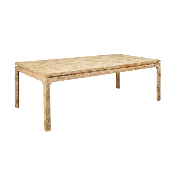 MODERN RECTANGULAR DINING TABLE IN BURL WOOD