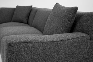 SCOOP Fabric Sectional in peppercorn tweed 5pcs