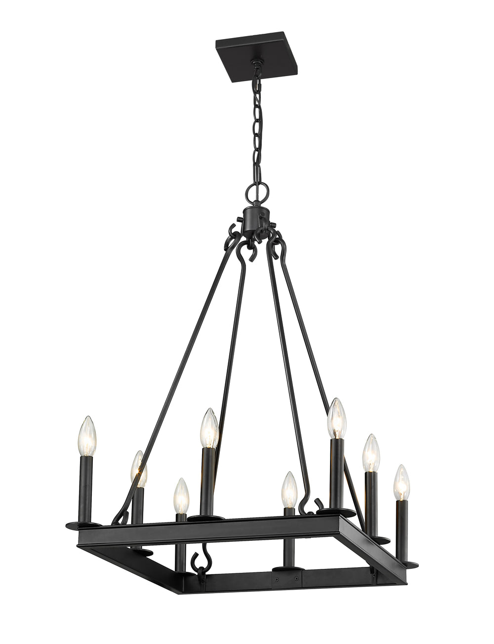 Barclay 8 Light Chandelier in Matte Black Finish