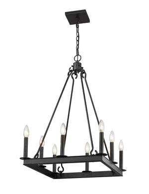 Barclay 8 Light Chandelier in Matte Black Finish