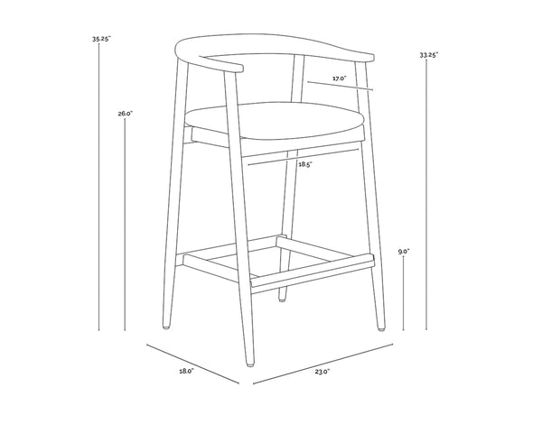 JEREMY COUNTER STOOL - BLACK