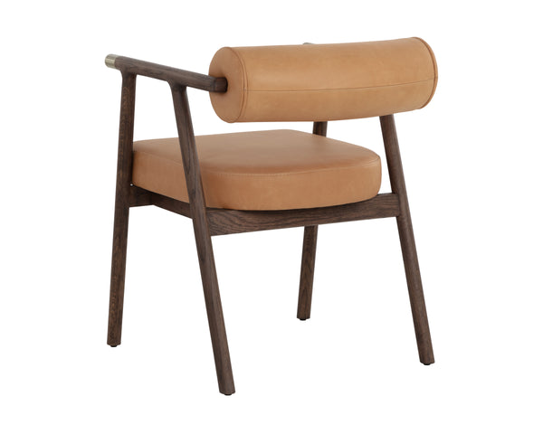 SOVA DINING ARMCHAIR - ANTIQUE BROWN - SAHARA CAMEL LEATHER