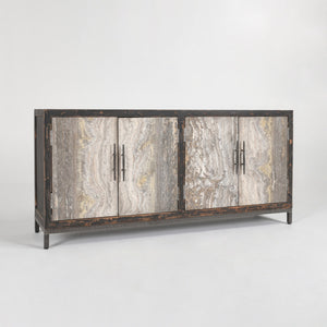 Lisbon Solid Wood Cabinet with Reclaimed Pine - Weathered Black