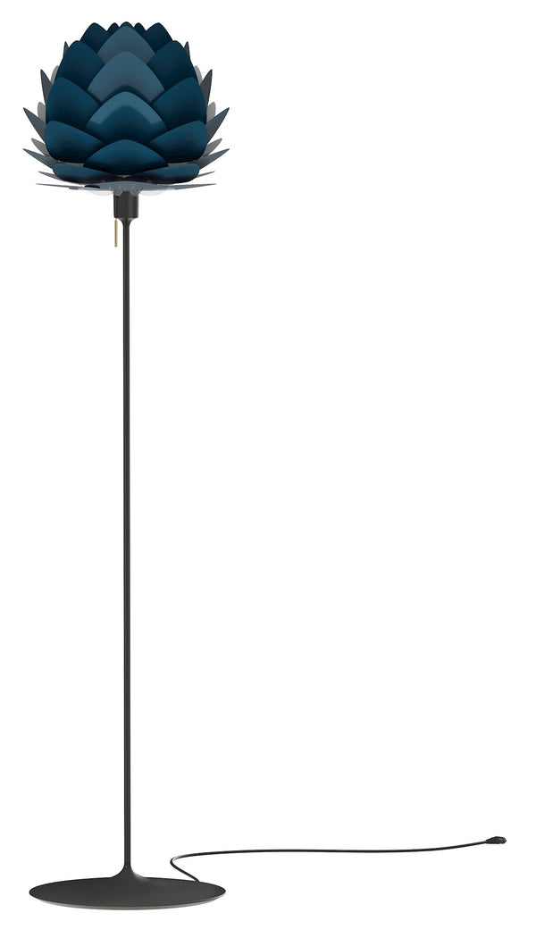 Aluvia Floor Lamp  in Petrol with Black Base