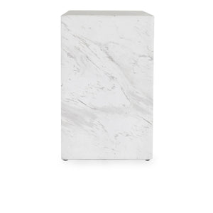 Marmo Outdoor Rectangle End Table - Ivory/Gray