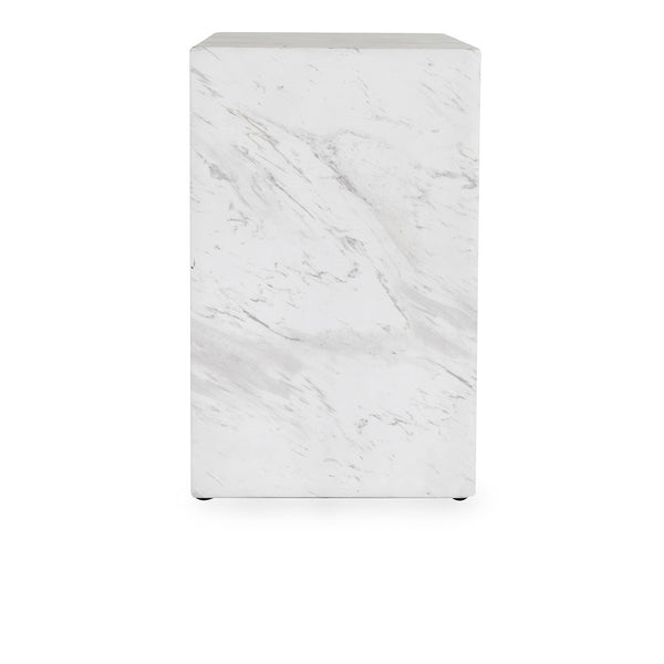 Marmo Outdoor Rectangle End Table - Ivory/Gray