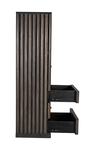 Amunet Mahogany Hutch in Pale Finish with Light Brown Trim and Brass Pulls