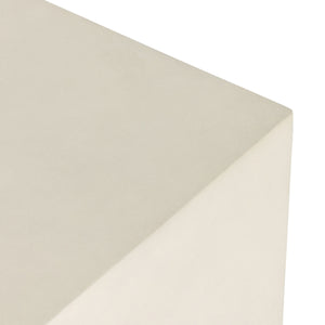 Parish Outdoor End Table In White Concrete