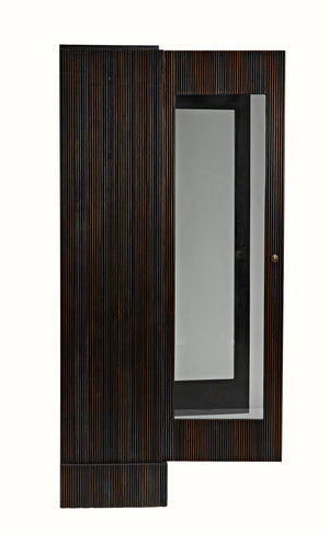 Noho Hutch in Mahogany, Hand-Rubbed Black with Light Brown Accents
