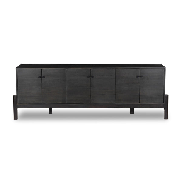 Reza Media Console - Worn Black Parawood
