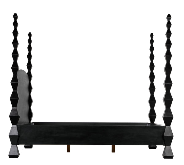 Brancusi Bed, Queen, Hand Rubbed Black