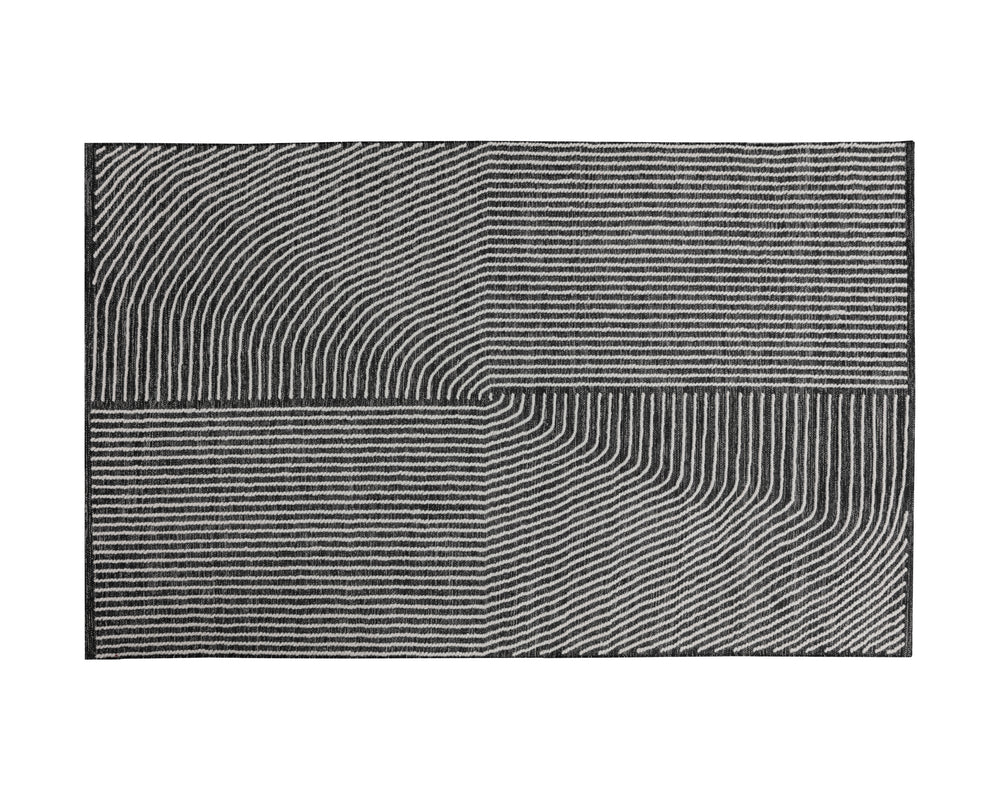 SERENE HAND-WOVEN RUG - BLACK / WHITE - 5' X 8'