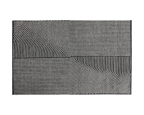SERENE HAND-WOVEN RUG - BLACK / WHITE - 5' X 8'
