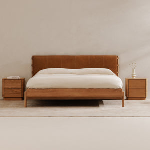 Round Off Tall Nightstand in Natural Oak