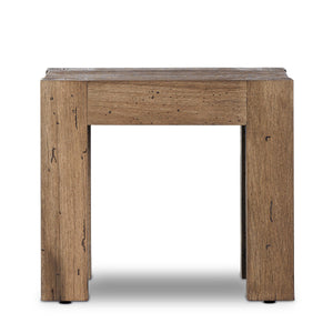 Abaso End Table - Rustic Wormwood Oak