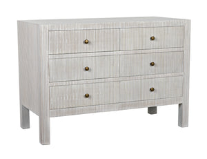 Conrad 6-Drawer Mahogany and Veneer Dresser in White Wash
