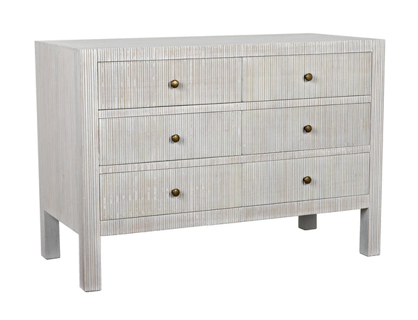 Conrad 6-Drawer Mahogany and Veneer Dresser in White Wash