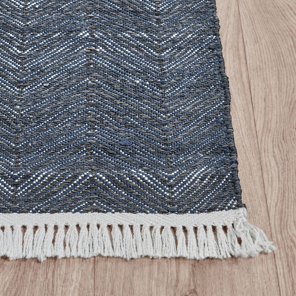 Classic Home Augusta Rug - Navy Herringbone 9'x12'
