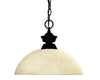 Windsor 1 Light Pendant in Matte Black Finish