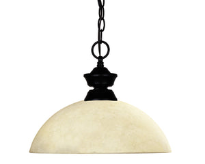Windsor 1 Light Pendant in Matte Black Finish