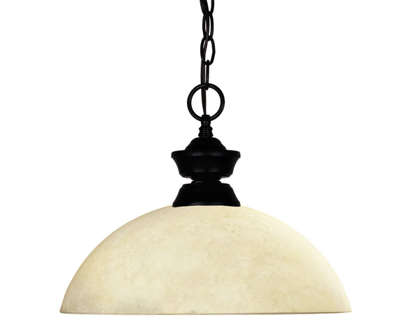 Windsor 1 Light Pendant in Matte Black Finish