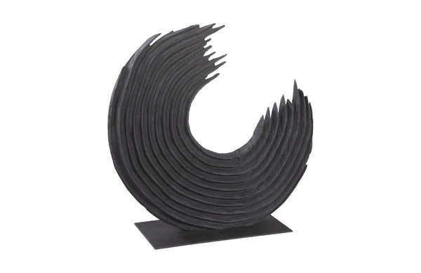 Swoop Tabletop Sculpture, Black Wood, Smallall