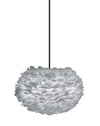 Eos Medium Plug-In Pendant in Grey with Black Cord