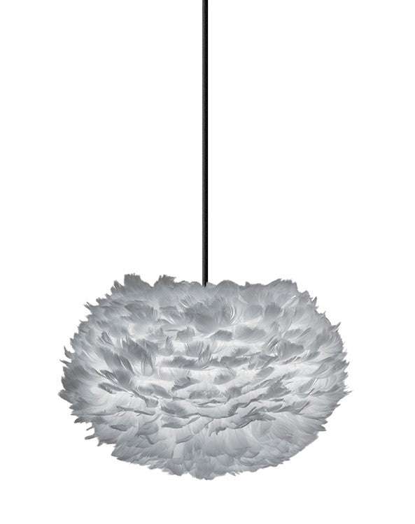 Eos Medium Plug-In Pendant in Grey with Black Cord
