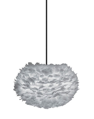 Eos Medium Plug-In Pendant in Grey with Black Cord
