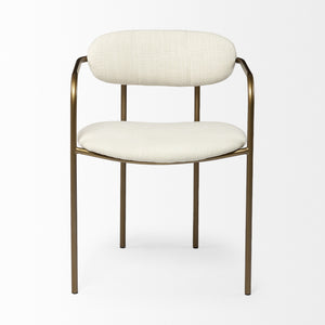 Parker I Cream Fabric Seat Gold Metal Frame Dining Chair